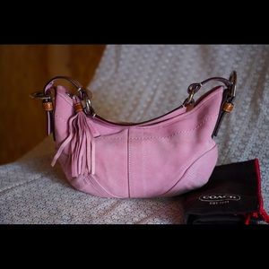 COACH Pink suede clutch